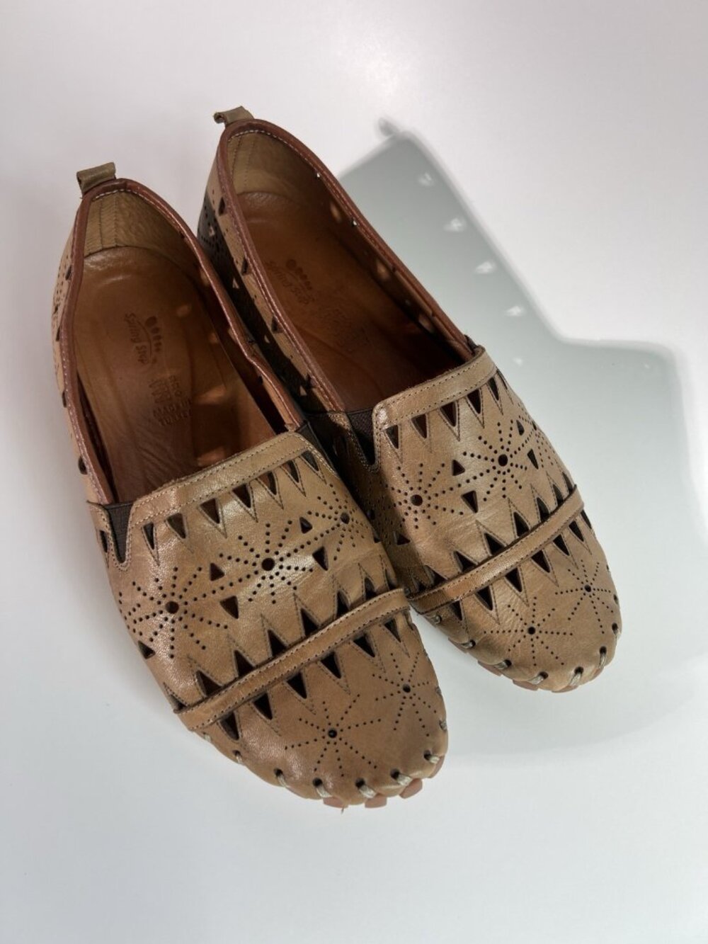 Spring Step Fusaro Flats Loafers Slip On Leather Shoes Brown Made Turkey Sz 40 - Picture 5 of 14